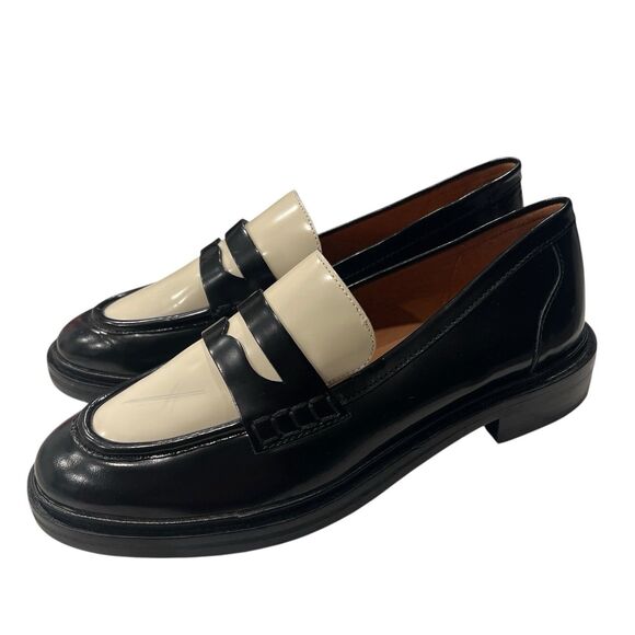 Madewell Black Ivory Leather Penny Chunky Loafers Vernon - Picture 7 of 12